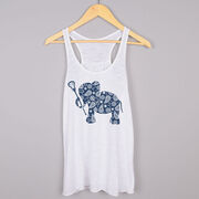 Girls Lacrosse Flowy Racerback Tank Top - Lax Elephant
