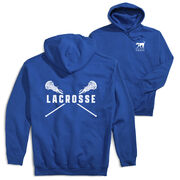 Girls Lacrosse Hooded Sweatshirt - Crossed Girls Sticks (Back Design)