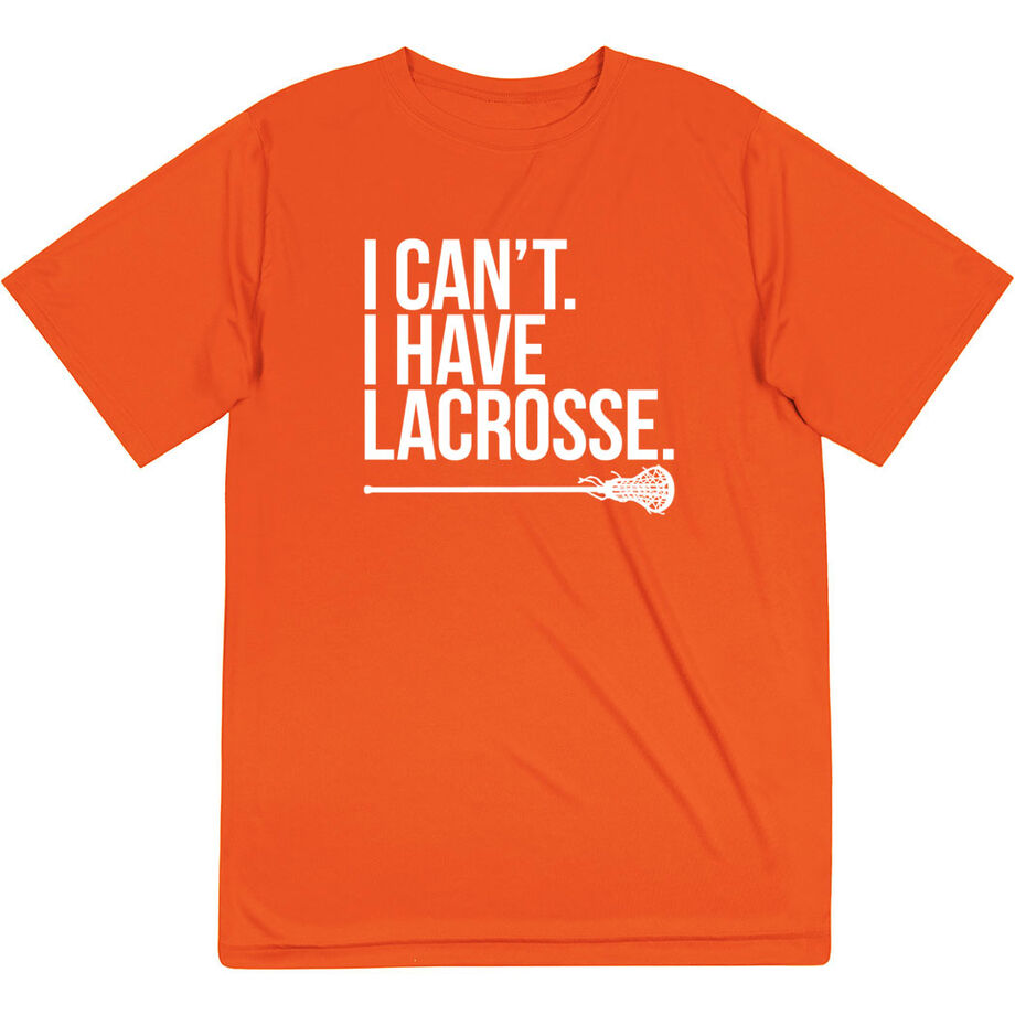 Girls Lacrosse Short Sleeve Performance Tee - I Can't. I Have Lacrosse
