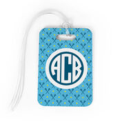 Girls Lacrosse Bag/Luggage Tag - Personalized Girls Lacrosse Pattern Monogram