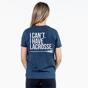 Girls Lacrosse Short Sleeve T-Shirt - I Can't. I Have Lacrosse (Back Design)