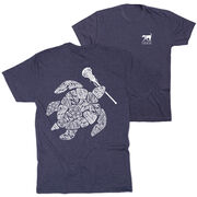 Girls Lacrosse Short Sleeve T-Shirt - Lax Turtle (Back Design)