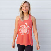 Girls Lacrosse Flowy Racerback Tank Top - Lax Turtle