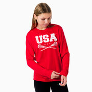 Girls Lacrosse Long Sleeve Performance Tee - USA Girls Lacrosse