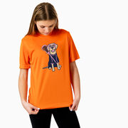 Girls Lacrosse Short Sleeve Performance Tee - Lily The Lacrosse Dog