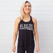 Girls Lacrosse Flowy Racerback Tank Top - #LAXGIRL