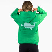Girls Lacrosse Hooded Sweatshirt - Chevron Lax Whale (Back Design)