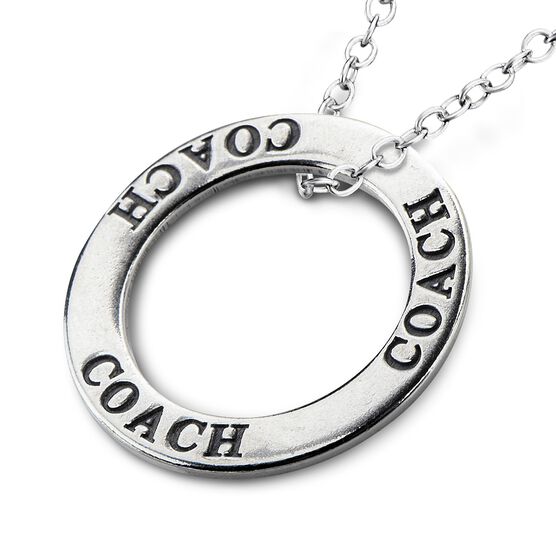 Coach Message Ring Pendant Necklace