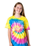 Girls Lacrosse Short Sleeve T-Shirt - LAX Hair Don't Care Tie Dye