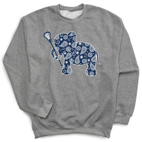 Girls Lacrosse Crewneck Sweatshirt - Lax Elephant