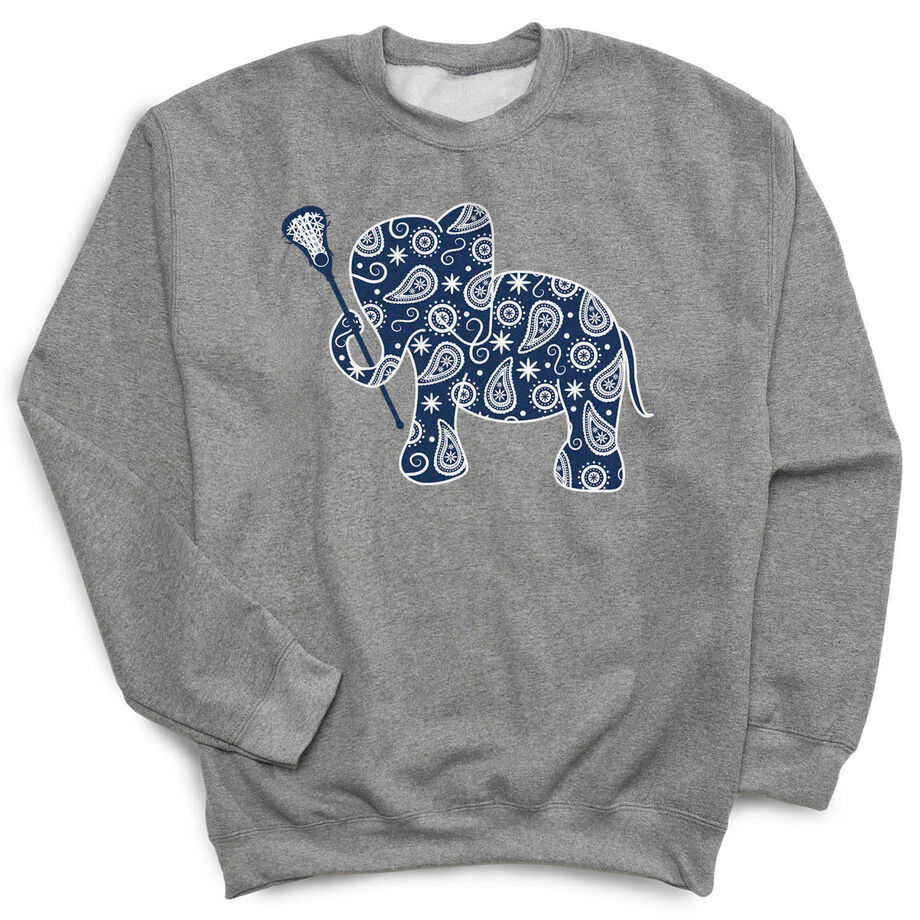 Girls Lacrosse Crewneck Sweatshirt - Lax Elephant