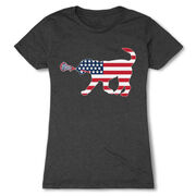Girls Lacrosse Women's Everyday Tee - Patriotic LuLa the Lax Dog