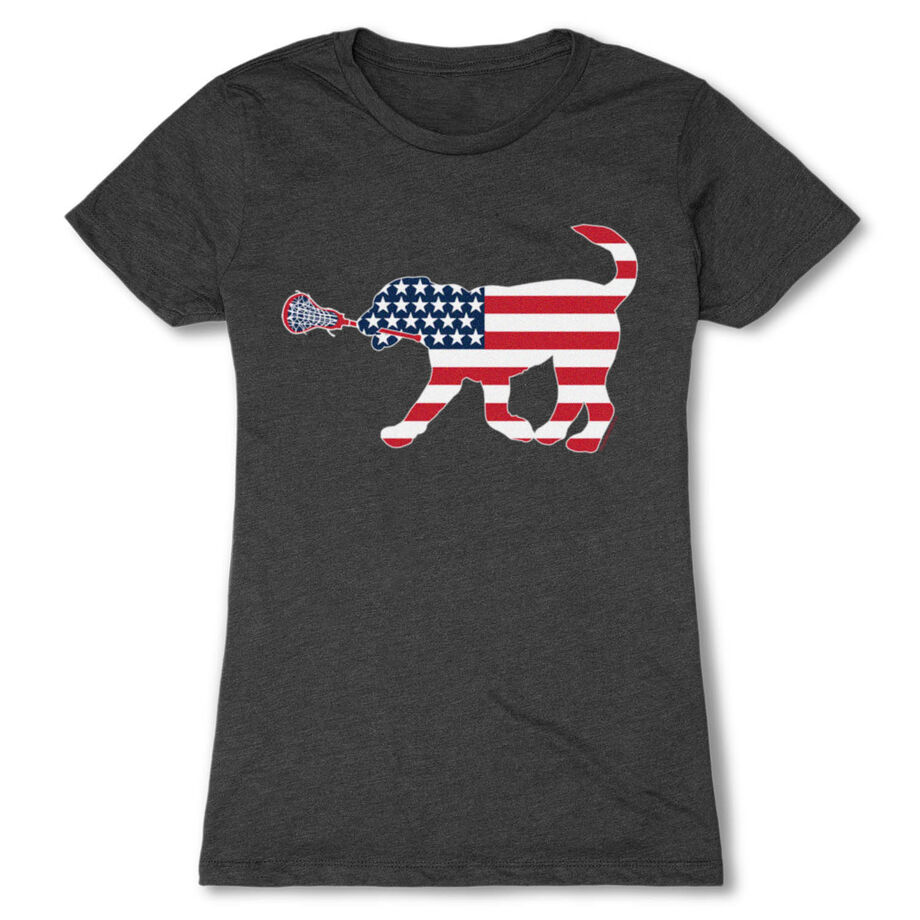 Girls Lacrosse Women's Everyday Tee - Patriotic LuLa the Lax Dog