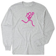 Girls Lacrosse Tshirt Long Sleeve - Neon Lax Girl