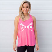 Girls Lacrosse Flowy Racerback Tank Top - Crossed Girls Sticks