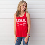 Girls Lacrosse Flowy Racerback Tank Top - USA Girls Lacrosse