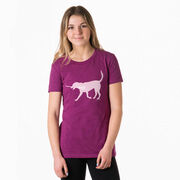 Girls Lacrosse Women's Everyday Tee - LuLa the Lax Dog (Pink)