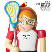 Girls Lacrosse Ornament - Lacrosse Player Nutcracker