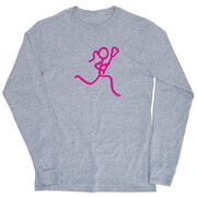 Girls Lacrosse Tshirt Long Sleeve - Neon Lax Girl