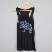 Girls Lacrosse Flowy Racerback Tank Top - Lax Elephant