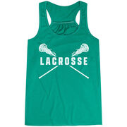 Girls Lacrosse Flowy Racerback Tank Top - Crossed Girls Sticks