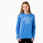 Girls Lacrosse Long Sleeve Performance Tee - Lacrosse Vibes