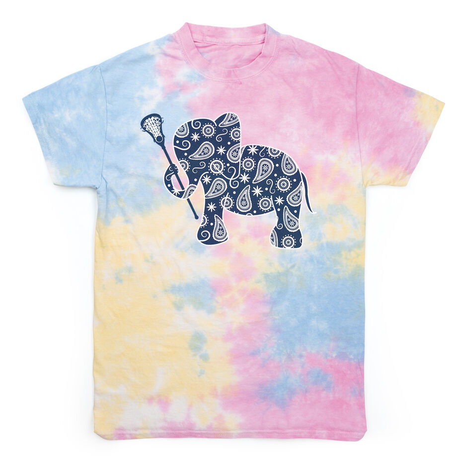Girls Lacrosse Short Sleeve T-Shirt - LAX Elephant Tie Dye