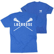 Girls Lacrosse Short Sleeve T-Shirt - Crossed Girls Sticks (Back Design)