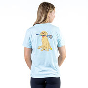 Girls Lacrosse Short Sleeve T-Shirt - Chase The Lax Dog (Back Design)