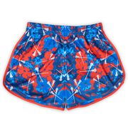 Confetti Girls Lacrosse Shorts - Red/Blue