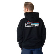 Guys Lacrosse Hooded Sweatshirt - Lacrosse Dad Sticks (Back Design)