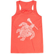 Girls Lacrosse Flowy Racerback Tank Top - Lax Turtle