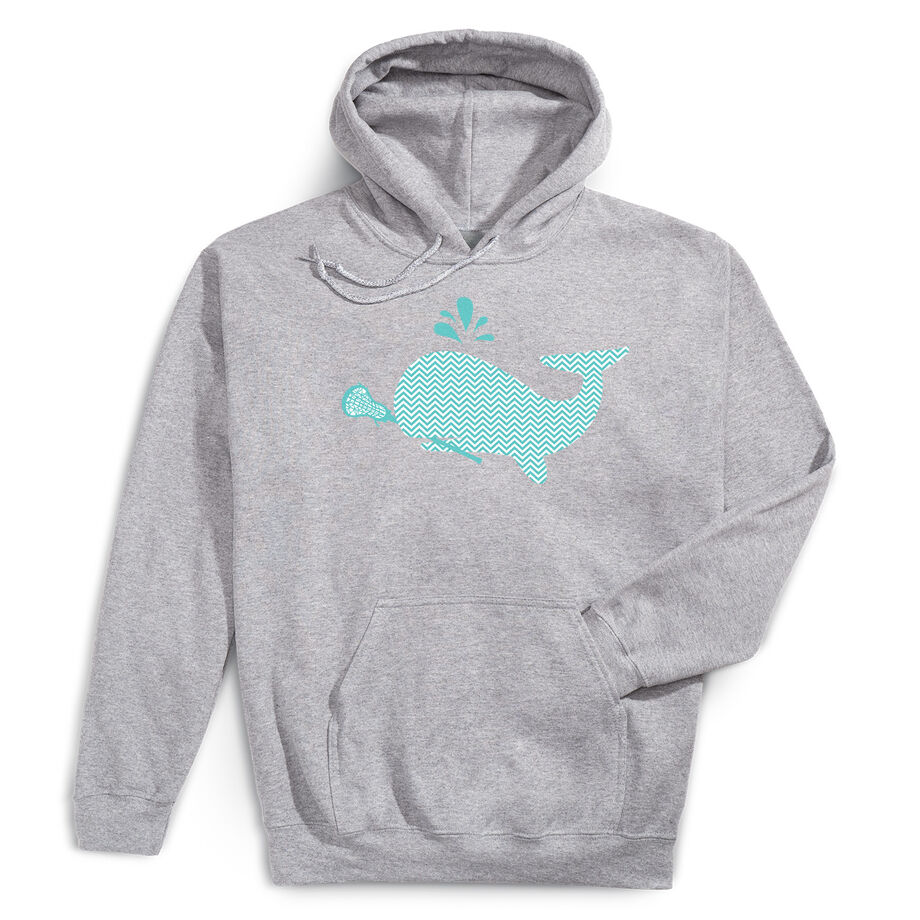 Girls Lacrosse Hooded Sweatshirt - Chevron Lax Whale