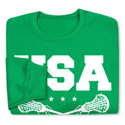 Girls Lacrosse Crewneck Sweatshirt - USA Girls Lacrosse