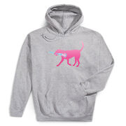 Girls Lacrosse Hooded Sweatshirt - LuLa the Lax Dog (Pink)