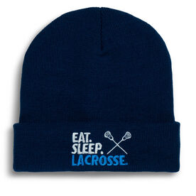 Lacrosse Embroidered Beanie - Eat Sleep Lacrosse
