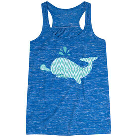 Girls Lacrosse Flowy Racerback Tank Top - Chevron Lax Whale