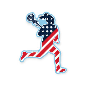 Girls Lacrosse Sticker - Patriotic Player
