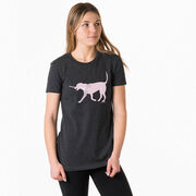 Girls Lacrosse Women's Everyday Tee - LuLa the Lax Dog (Pink)