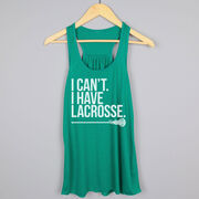 Girls Lacrosse Flowy Racerback Tank Top - I Can't. I Have Lacrosse