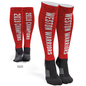 Girls Lacrosse Printed Knee-High Socks - Team Name