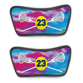 Girls Lacrosse Repwell&reg; Sandal Straps - Personalized Tie-Dye Pattern with Lacrosse Sticks