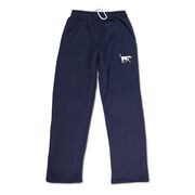 Girls Lacrosse Fleece Sweatpants - Lula The Lax Dog