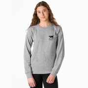 Girls Lacrosse Tshirt Long Sleeve - Lily The Lacrosse Dog (Back Design)