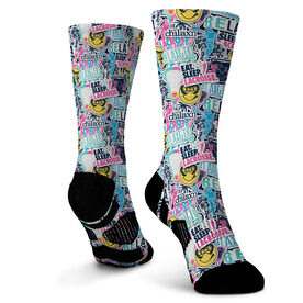Girls Lacrosse Graphic Flex Mid-Calf Socks - Lax Girl Life