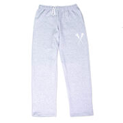 Girls Lacrosse Fleece Sweatpants - Crossed Sticks