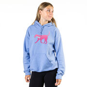 Girls Lacrosse Hooded Sweatshirt - LuLa the Lax Dog (Pink)