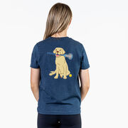 Girls Lacrosse Short Sleeve T-Shirt - Chase The Lax Dog (Back Design)