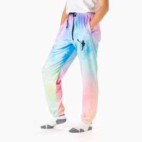 Girls Lacrosse Lounge Pants - Watercolor Lax Girl