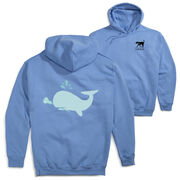 Girls Lacrosse Hooded Sweatshirt - Chevron Lax Whale (Back Design)